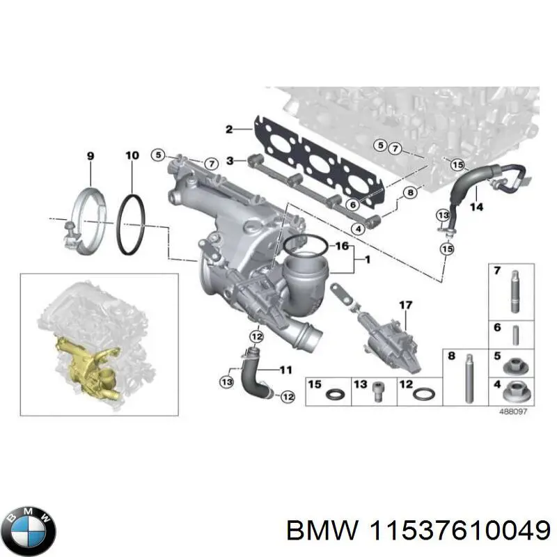Uszczelka pompy wodnej BMW 11537610049 cena, od 3,57 USD