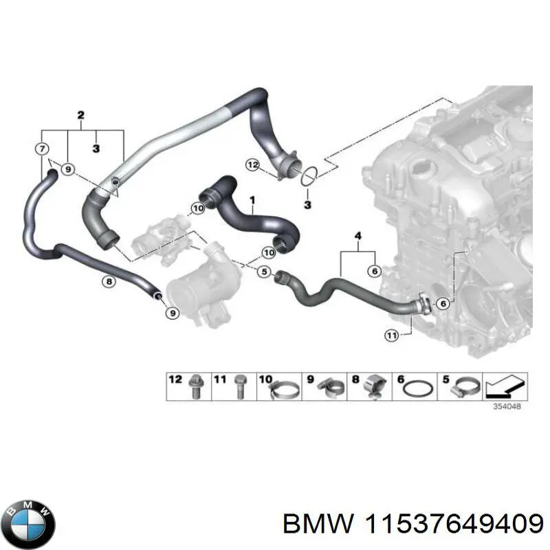 Przewód (króciec) układu chłodzenia BMW 11537649409 cena, od 21,14 USD