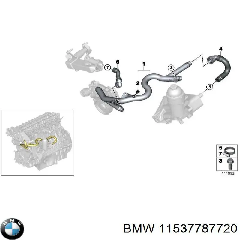 Do koszyka 11537787720 BMW Przewód (króciec) chłodnicy górny