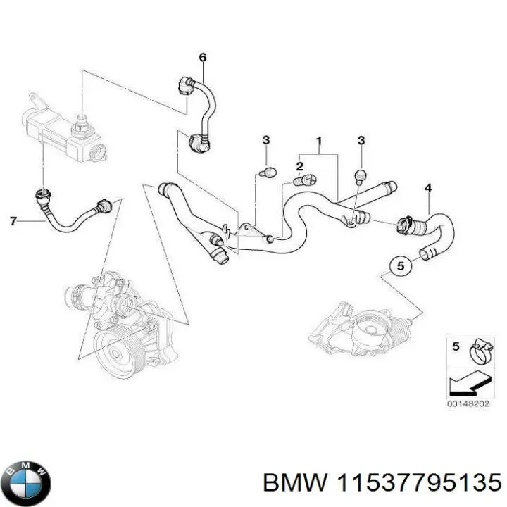 11537795135 BMW Przewód (króciec) układu chłodzenia