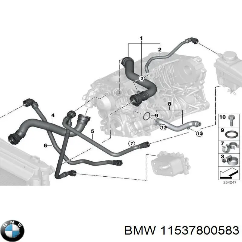 11537800583 BMW Przewód (króciec) układu chłodzenia