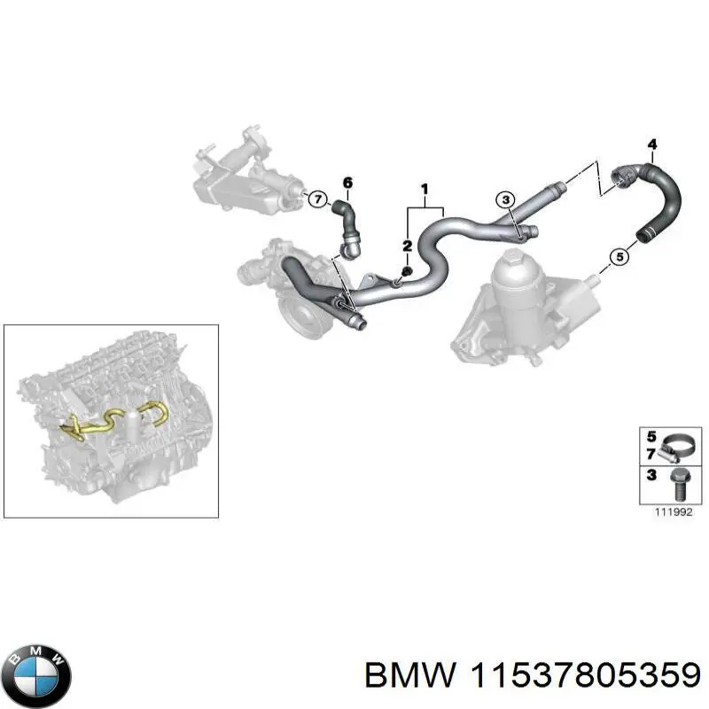 Przewód (króciec) układu chłodzenia BMW 11537805359 cena, od 98,04 USD