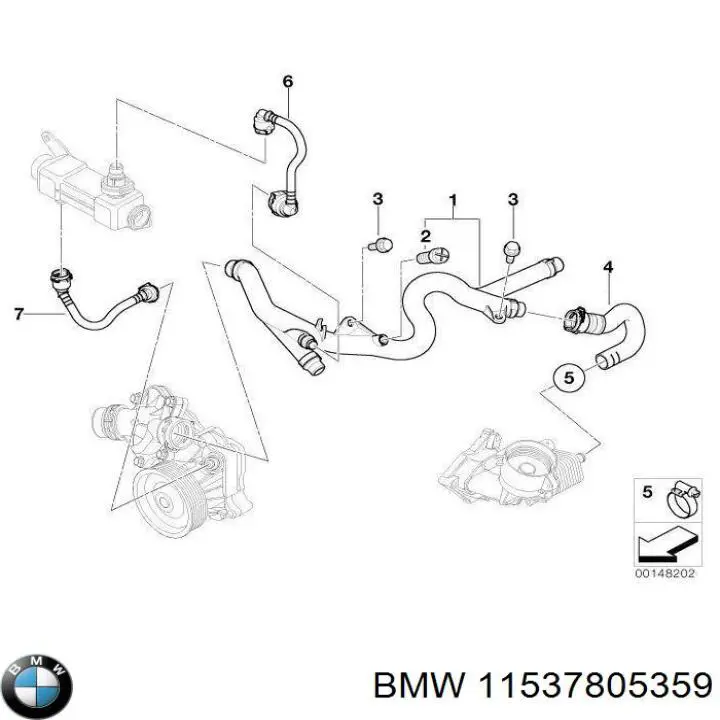 11537805359 BMW Przewód (króciec) układu chłodzenia