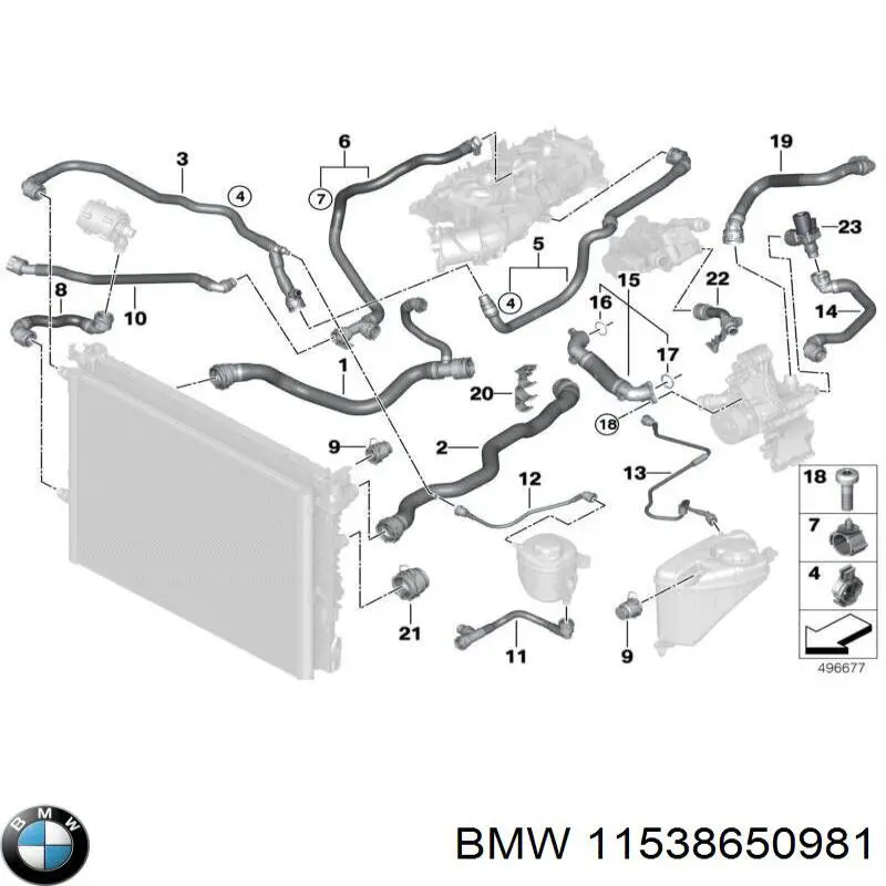 Przewód (króciec) termostatu do BMW X4 (G02, F98)