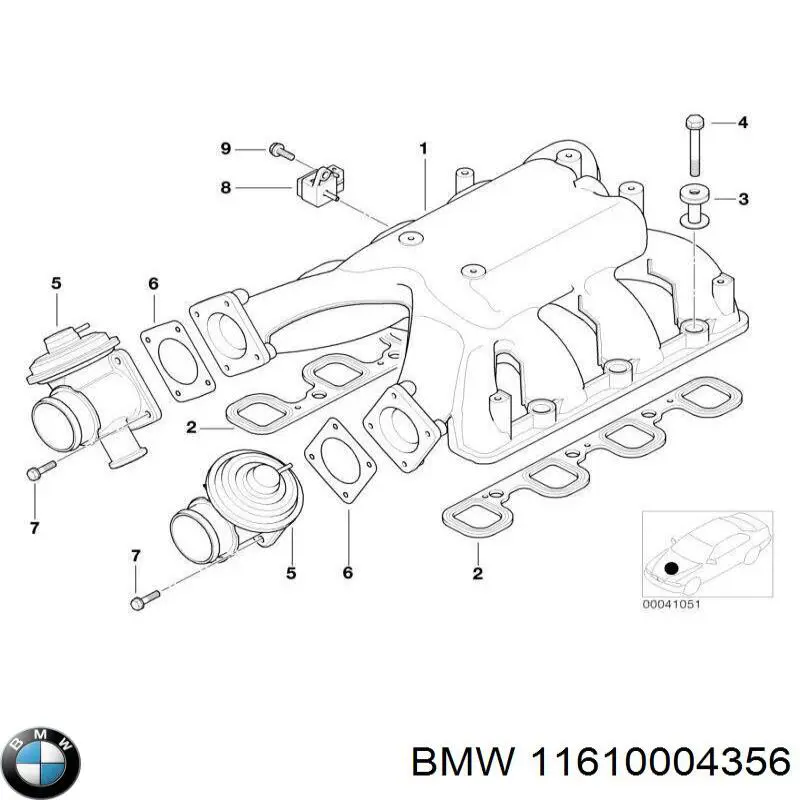 Uszczelka kolektora ssącego BMW 11610004356 cena, od 54,56 USD