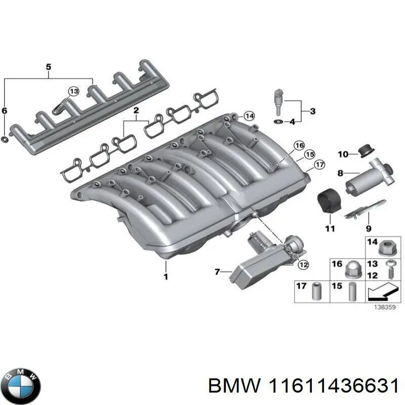 Uszczelka kolektora ssącego 11611436631 BMW