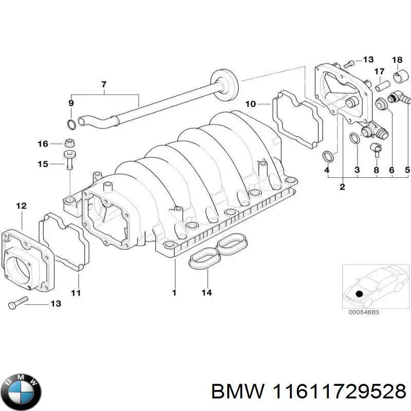 Kolektor ssący BMW 11611729528 cena, od 122,98 USD