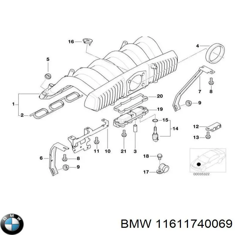 Uszczelka kolektora ssącego 11611740069 BMW