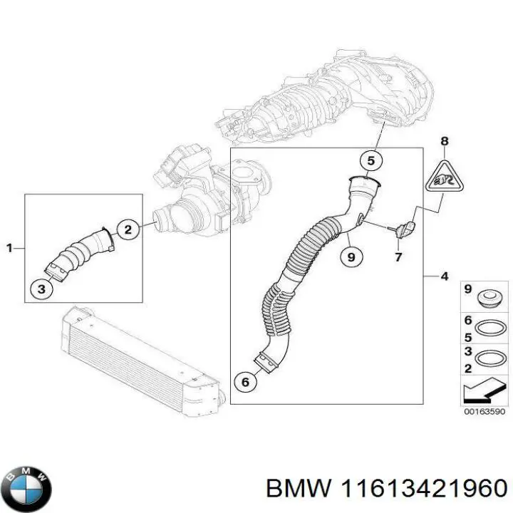11613421960 BMW Przewód (króciec) intercoolera