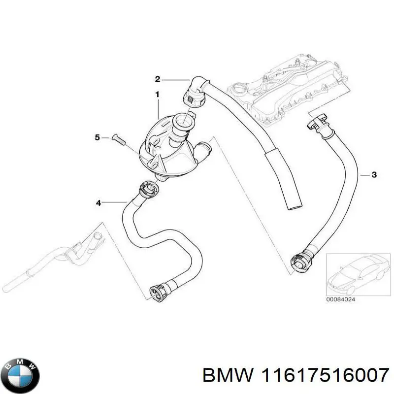 Do koszyka 11617516007 BMW Zawór PCV odpowietrzający silnik
