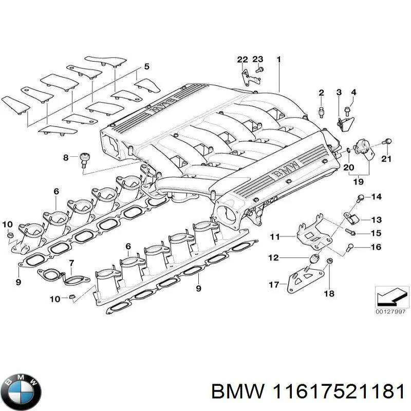 Do koszyka 11617521181 BMW Uszczelka kolektora ssącego