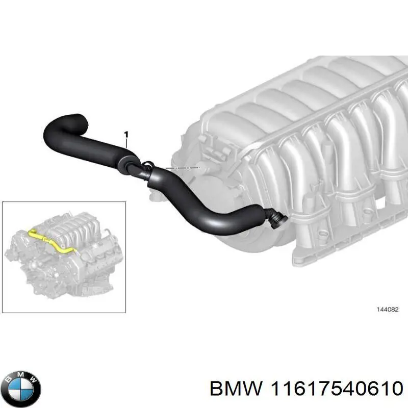 Króciec wentylacji kadłuba (separatora oleju) BMW 11617540610 cena, od 51,84 USD
