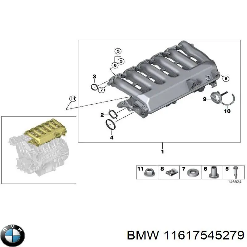11617545279 BMW Nakrętka kolektora wydechowego