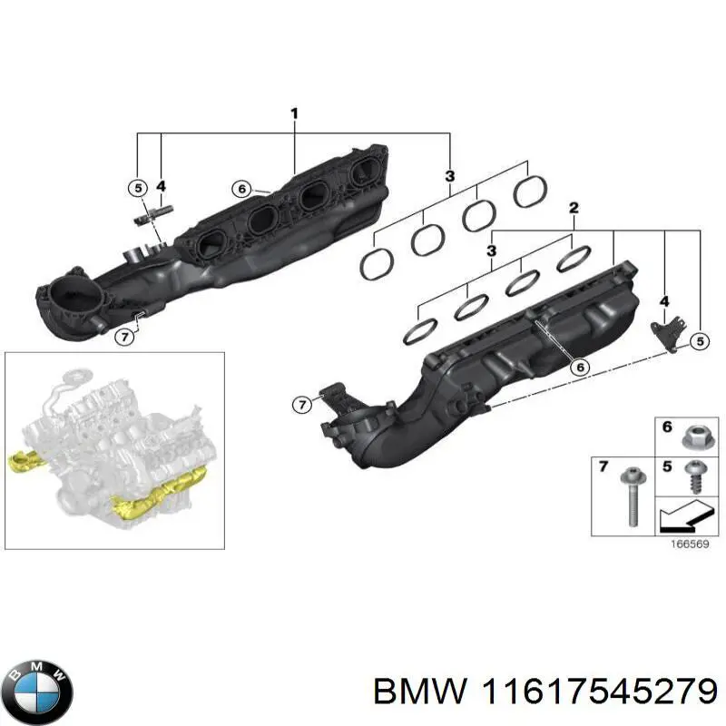 Do koszyka 11617545279 BMW Nakrętka kolektora wydechowego