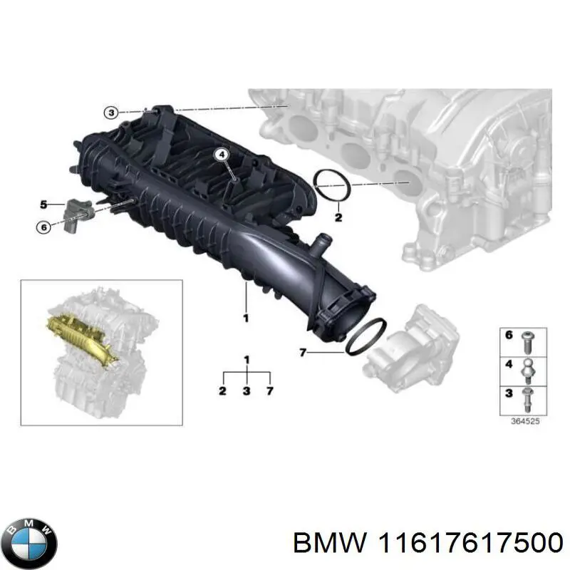 Kolektor ssący 11617617500 BMW