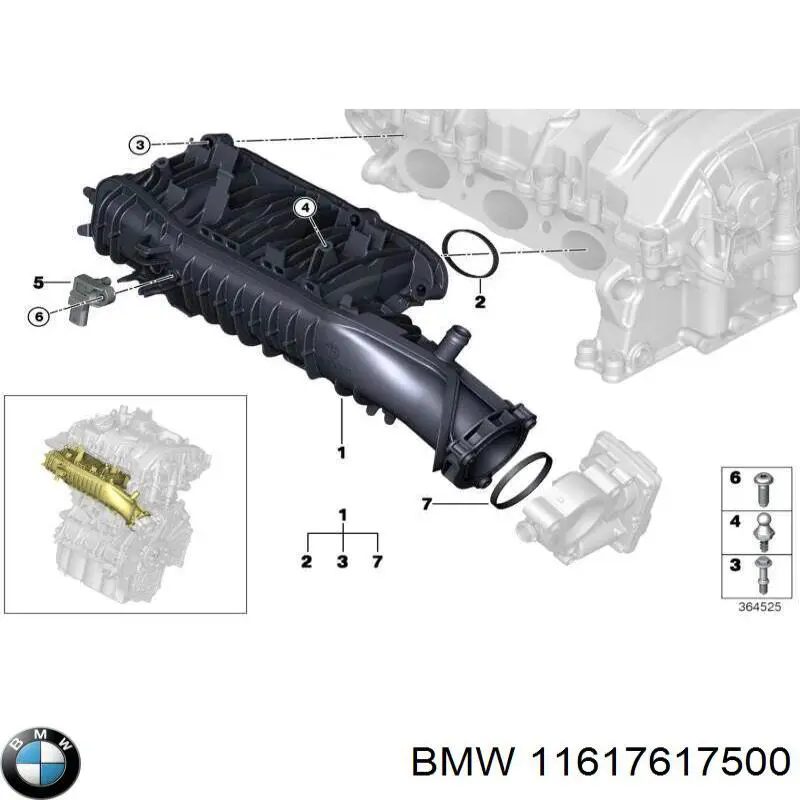 Kolektor ssący BMW 11617617500 cena, od 185,02 USD