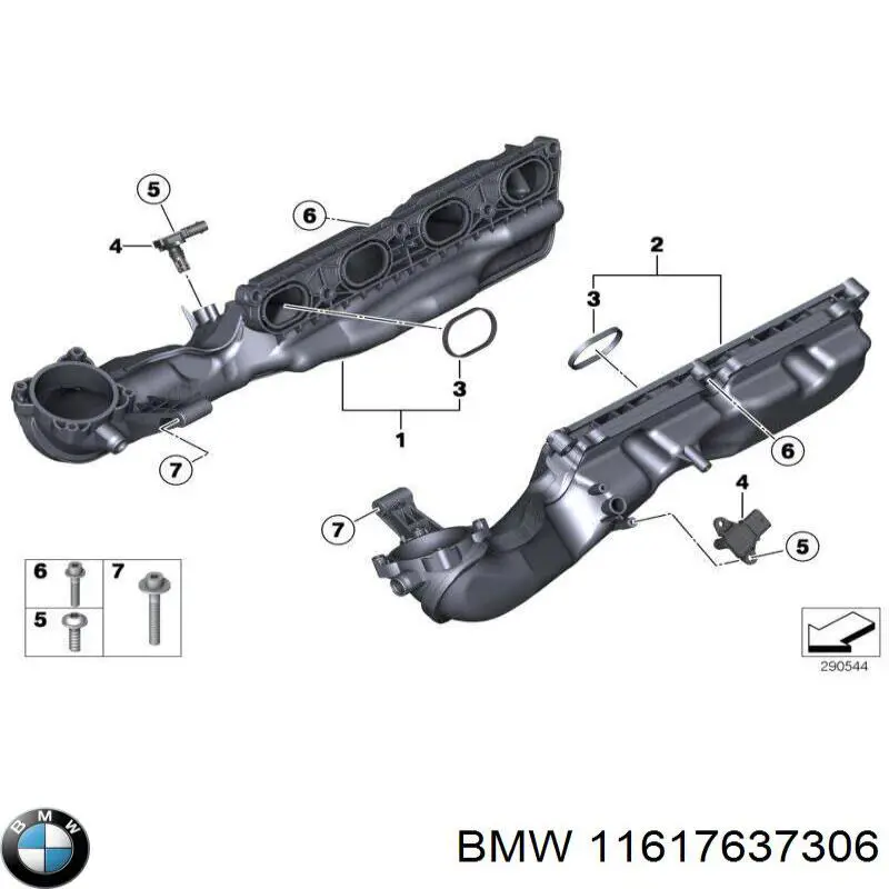 11617637306 BMW uszczelka kolektora ssącego