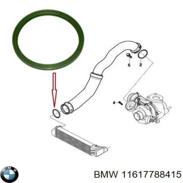 11617788415 BMW Uszczelka (podkładka) rurki intercoolera