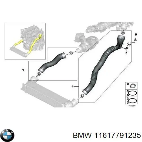 11617791235 BMW Uszczelka (podkładka) rurki intercoolera
