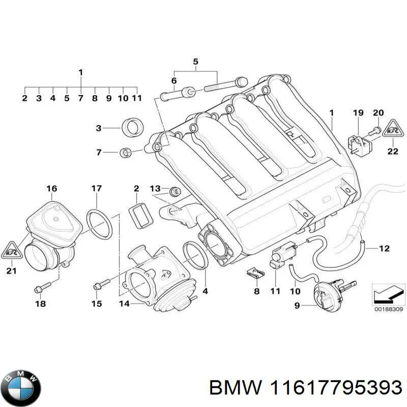 Do koszyka 11617795393 BMW Kolektor ssący