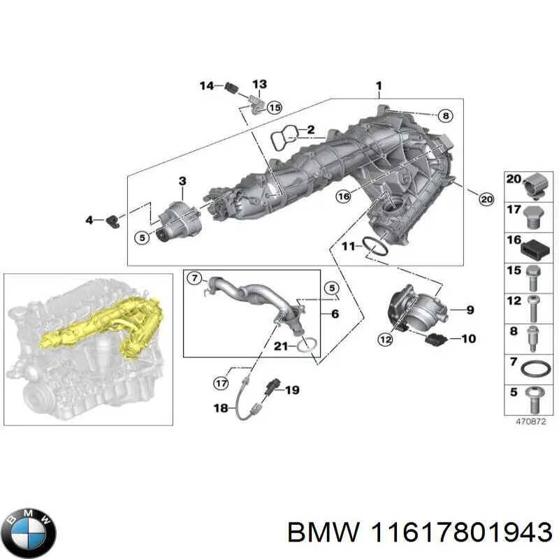 11617801943 BMW Uszczelka przepustnicy