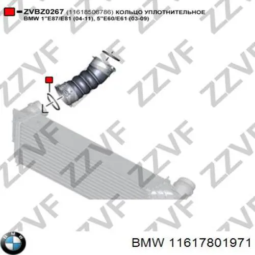 Uszczelka (podkładka) rurki intercoolera BMW 11617801971 cena, od 7,82 USD