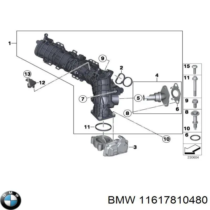 Króciec układu recyrkulacji spalin do BMW 3 (E92)