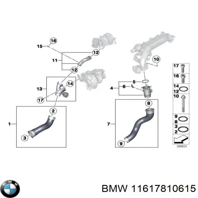 11617810615 BMW Króciec powietrza, przepustnicy