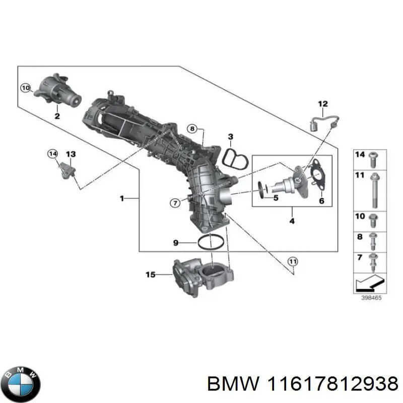 Do koszyka 11617812938 BMW Uszczelka kolektora ssącego