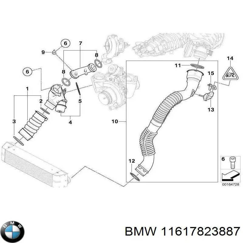 Przewód (króciec) intercoolera BMW 11617823887 cena, od 90,55 USD