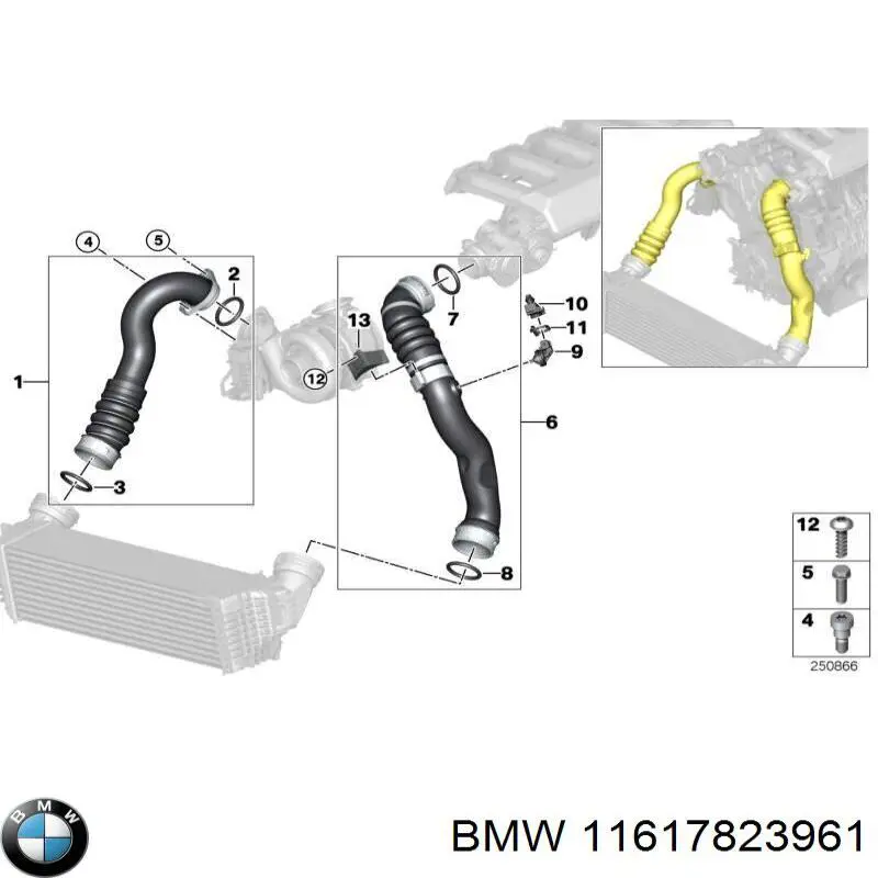 11617823961 BMW Przewód (króciec) intercoolera