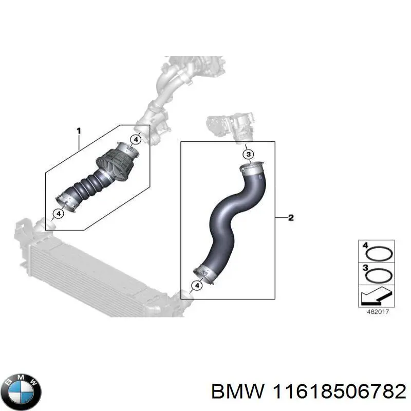 Uszczelka turbiny, wkładka elastyczna BMW 11618506782 cena, od 9,69 USD