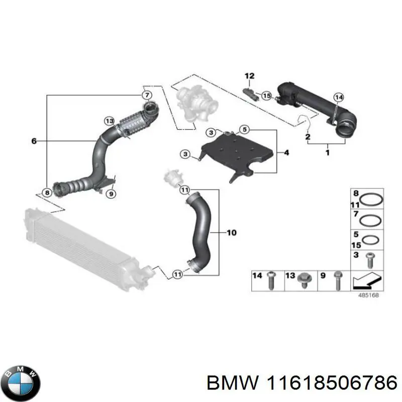 Uszczelka (podkładka) rurki intercoolera BMW 11618506786 cena, od 7,82 USD