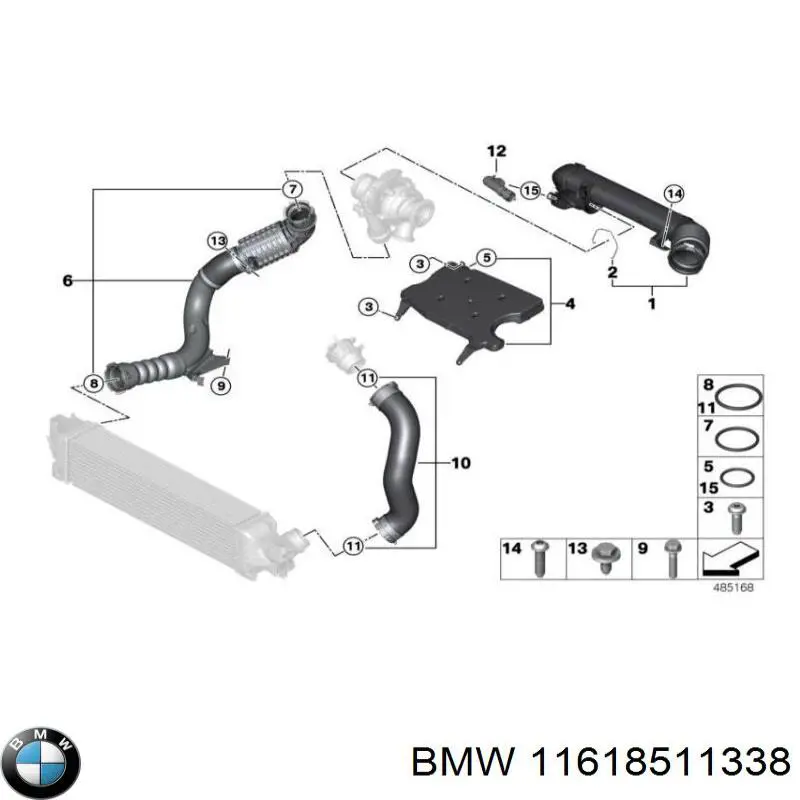 Przewód (króciec) intercoolera lewy do BMW 2 (F46)