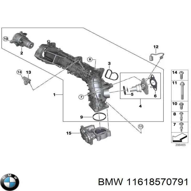 Do koszyka 11618570791 BMW Zawór (aktuator) napędu klapy EGR