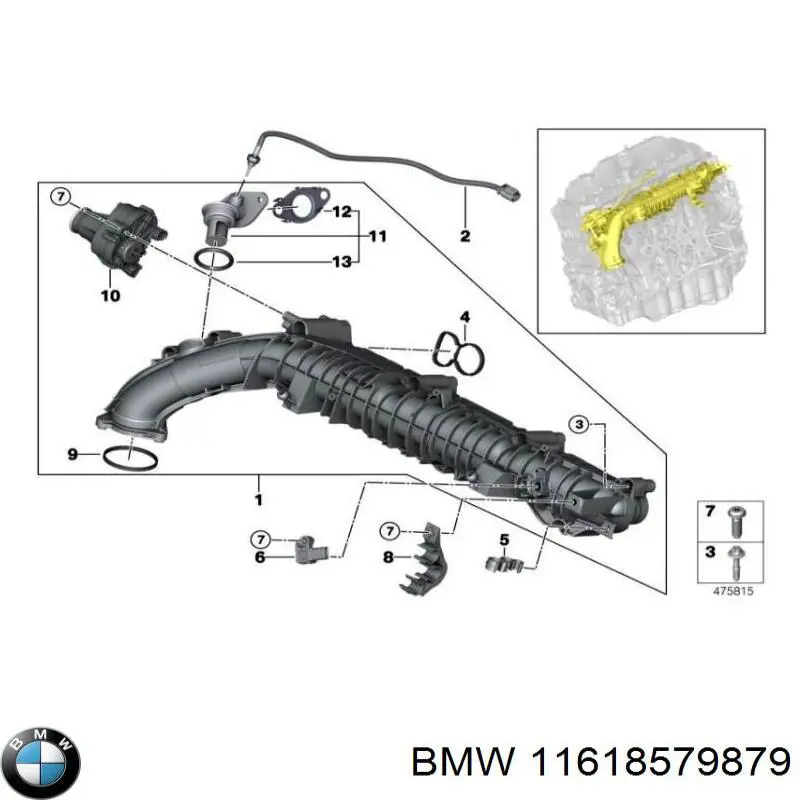 11618579879 BMW Uszczelka kolektora ssącego