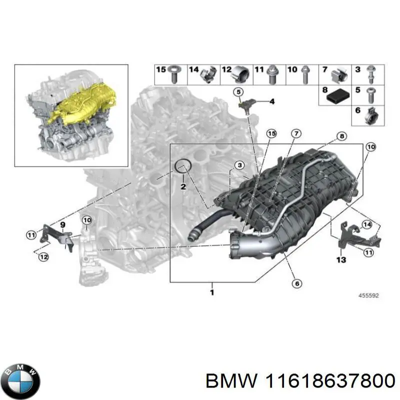 11618637800 BMW uszczelka kolektora ssącego