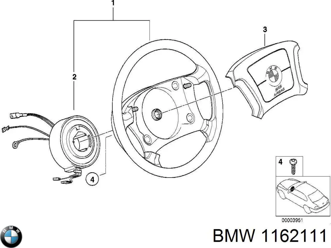 Pierścień kontaktowy AIRBAG, taśma kierownicy BMW 1162111 cena, od 1394,98 USD