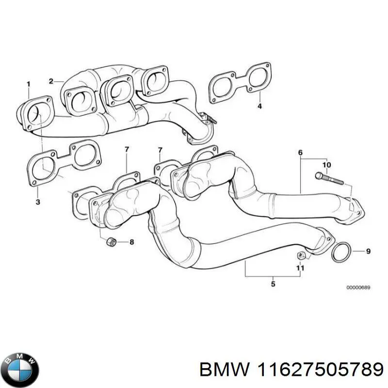 Do koszyka 11627505789 BMW Uszczelka kolektora wydechowego