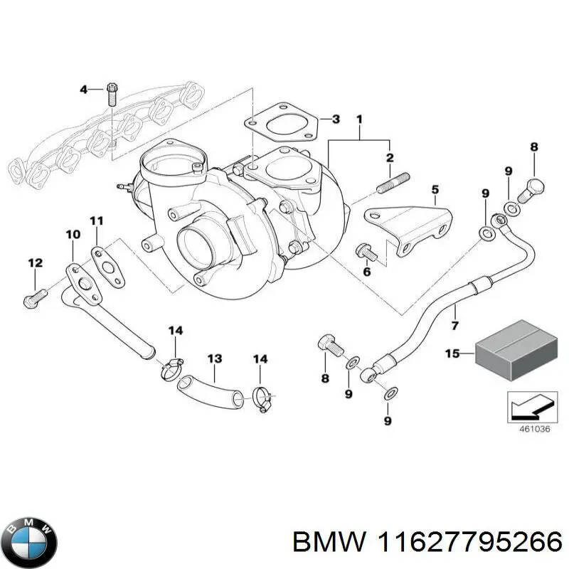 11627795266 BMW Uszczelka rury odbiornika tłumika