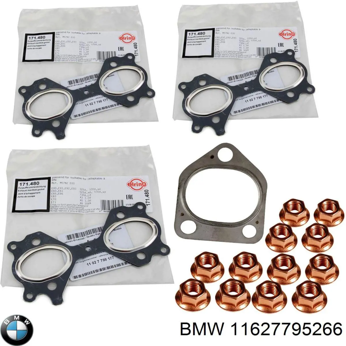 Do koszyka 11627795266 BMW Uszczelka rury odbiornika tłumika