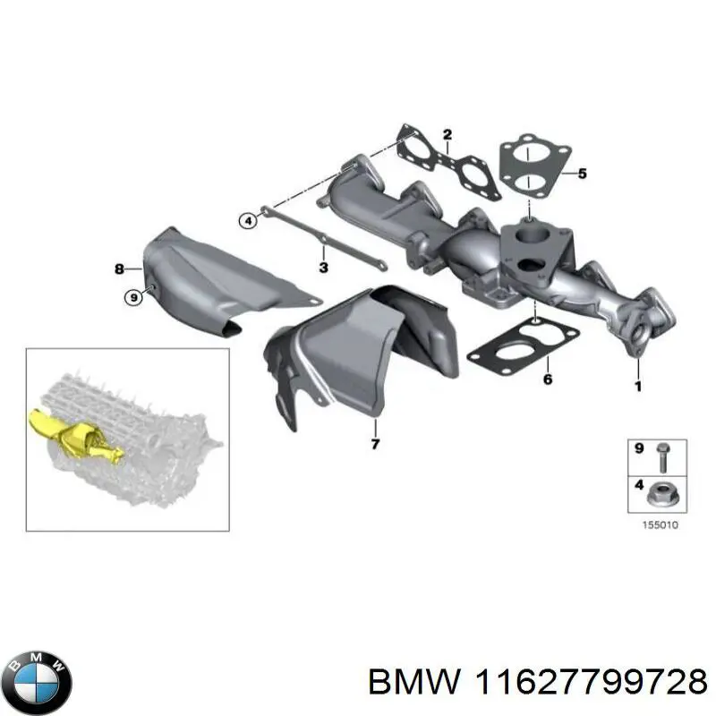11627799728 BMW Uszczelka kolektora wydechowego
