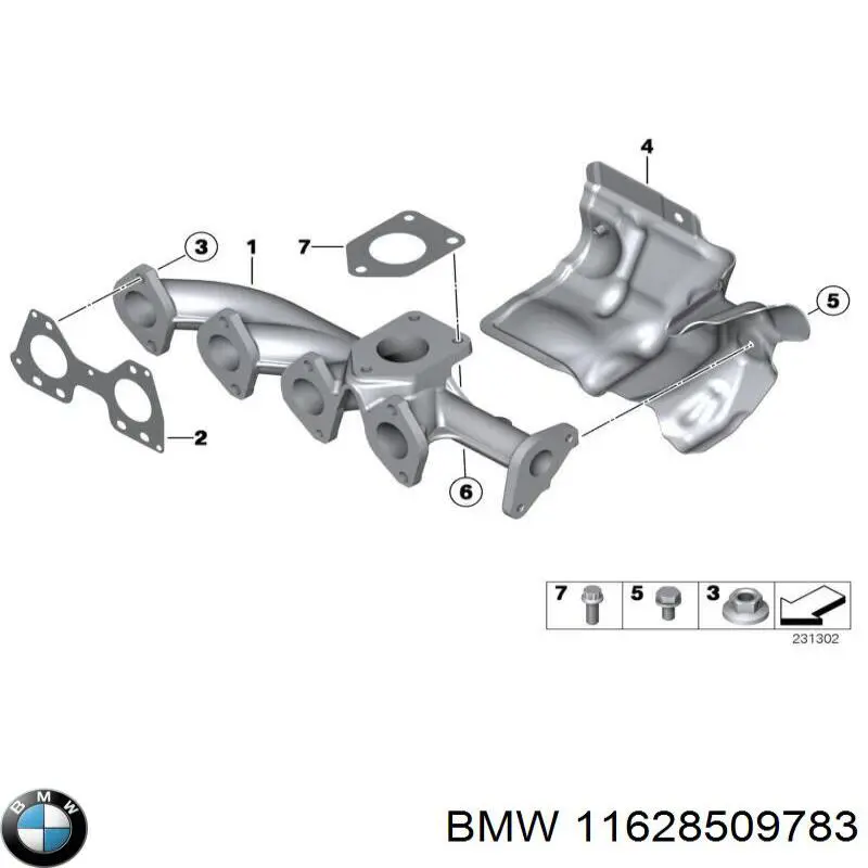 Do koszyka 11628509783 BMW Uszczelka kolektora wydechowego