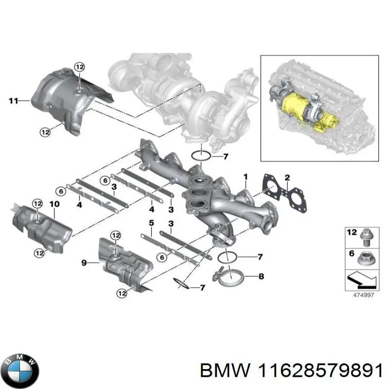 Uszczelka kolektora wydechowego do BMW X5 (G05, F95)