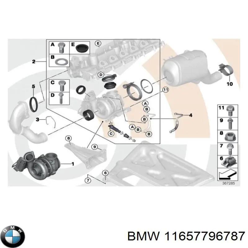 Uszczelka rury odbiornika tłumika BMW 11657796787 cena, od 5,34 USD
