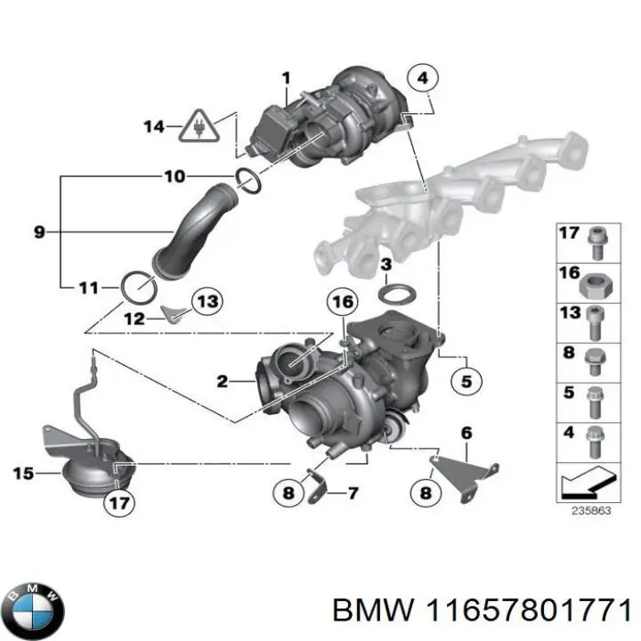 Śruba mocująca turbinę BMW 11657801771 cena, od 6,09 USD