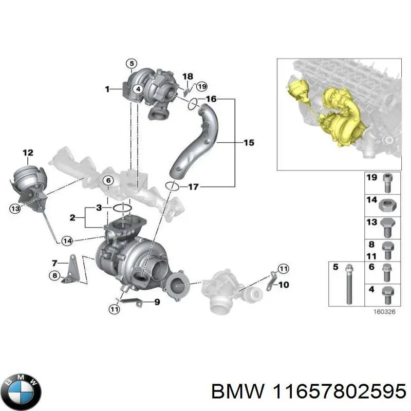 11657802595 BMW Uszczelka turbiny spalin, wlot