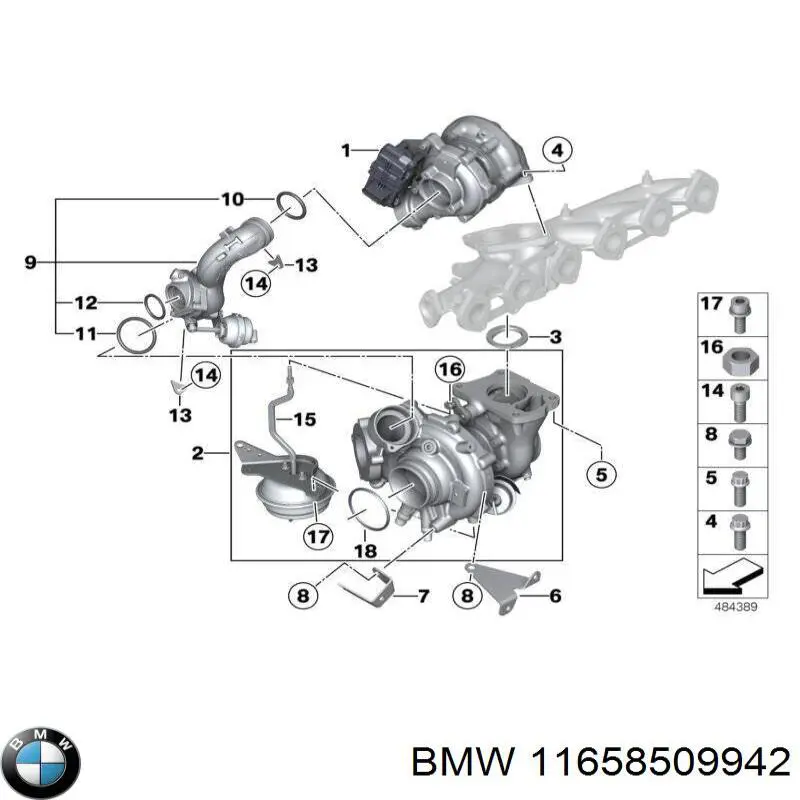 11658509942 BMW Uszczelka turbiny spalin, wlot