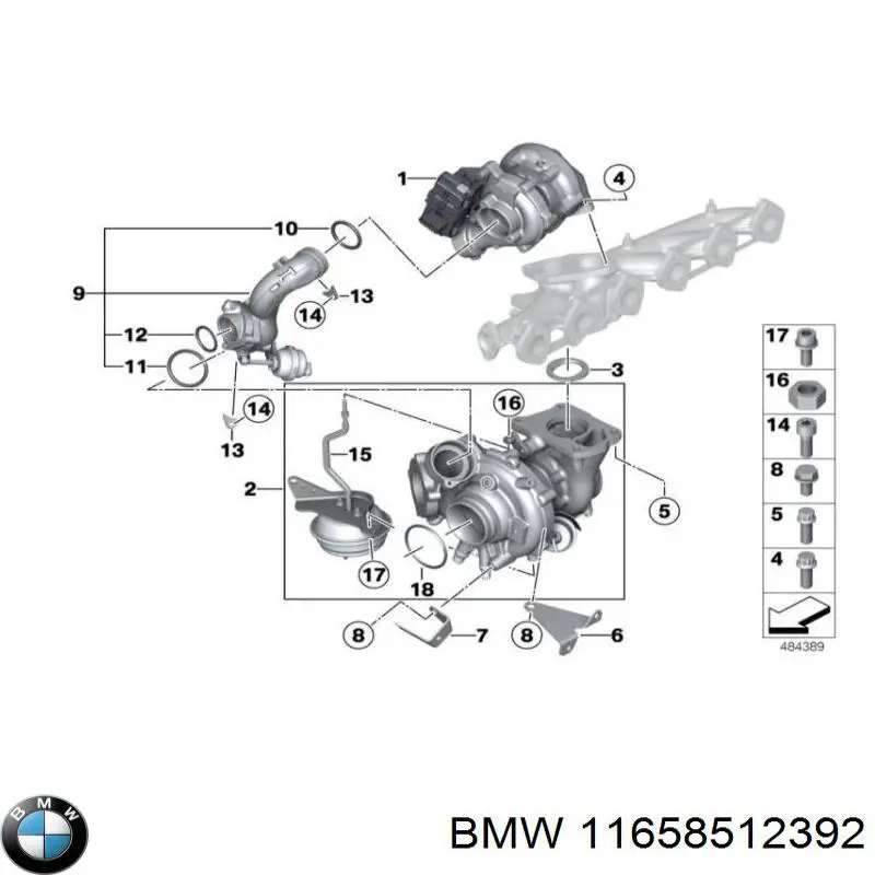 Pierścień króćca turbiny, doładowywanego powietrza do BMW X1 (E84)