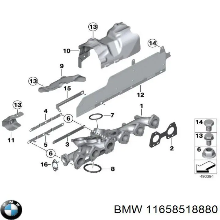 11658518880 BMW Uszczelka kolektora wydechowego